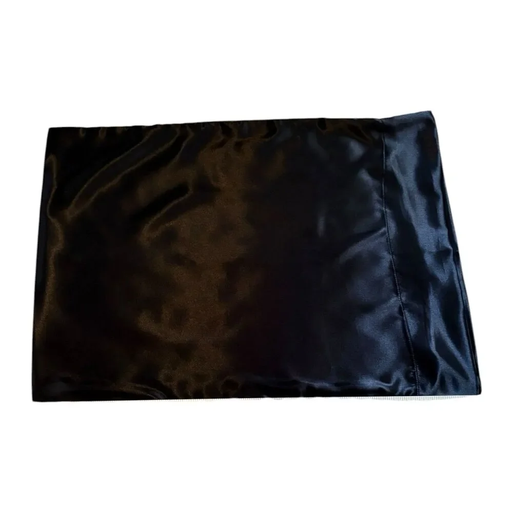 CozyLux Standard Pillowcase 20” X 26”  100% Microfiber Satin Black Pack of 2